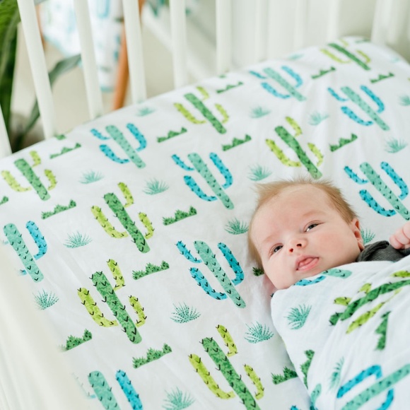 Addison Belle Fitted Crib Sheet Cactus Print - Picture 2 of 5